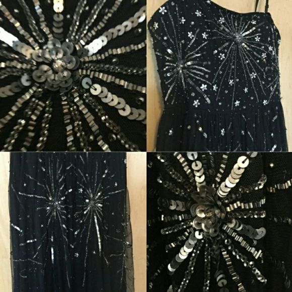 Adriana Papell Embellished Strapless Mesh Gown - Picture 5 of 8